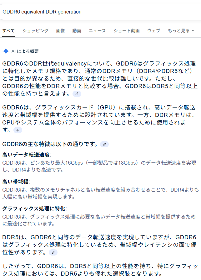 DDR6 equivalent DDR generation by Google AI