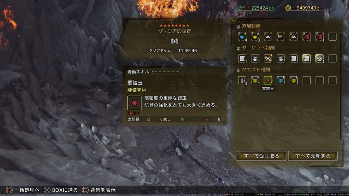 モンハンワイルズ ゾシア戦 結果 重鎧玉