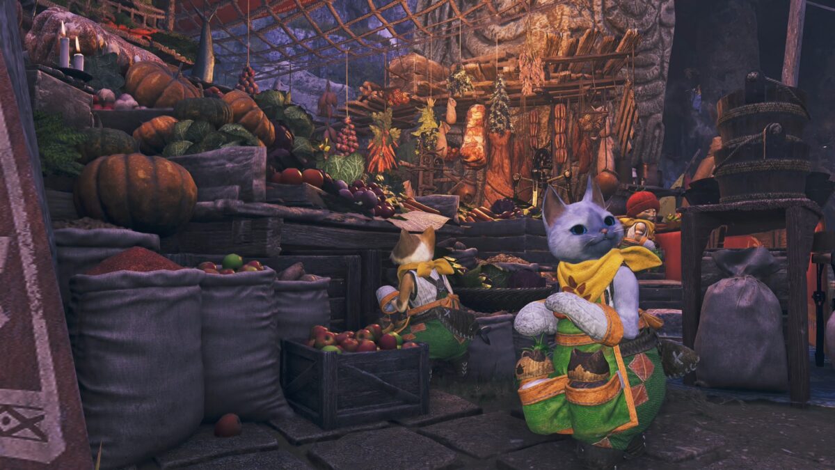 モンハンワイルズ 食物庫のアイルー